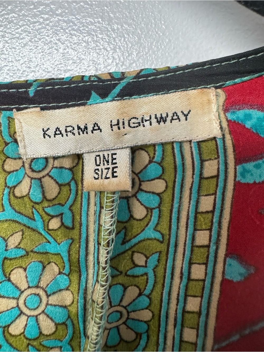 Karma Highway Tie Front Bell Sleeve Boho Crop Top One Size Festival Hippie Gypsy - Picture 7 of 11